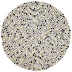 Kulatý koberec z plstěných koulí, ⌀ 140 cm, světle šedý PENEK