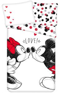 Bavlněné ložní povlečení Zamilovaní Minnie & Mickey Mouse - Disney - 100% bavlna - 70 x 90 cm + 140 x 200 cm