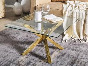 Prosklený kávový stolek zlatý STARLIGHT