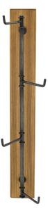 Nástěnný dřevěný věšák se 4mi kovovými háky Mondy - 15*15*50 cm - Chic Antique