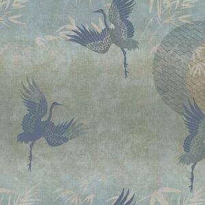Luxusní modrá vliesová tapeta na zeď, ptáci 72906, Zen, Emiliana Parati