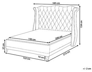 Sametová postel 140 x 200 cm taupe AYETTE