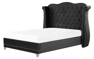 Sametová postel 140 x 200 cm černá AYETTE