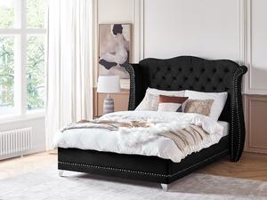 Sametová postel 140 x 200 cm černá AYETTE