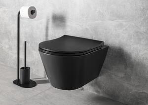 Sapho, AVVA závěsná WC mísa, Rimless, 35,5x53 cm, černý matný