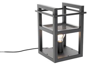 Industriální stolní lampa černá - Cage Rack