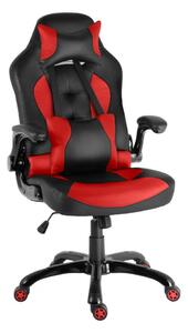 Herní židle A-RACER Q18 –⁠ PU kůže, černá/červená