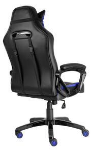 Herní židle A-RACER Q11 –⁠ PU kůže, černá/modrá