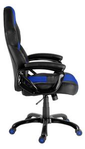 Herní židle A-RACER Q12 –⁠ PU kůže, černá/modrá