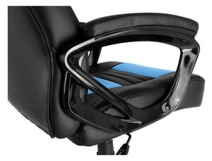 Herní židle A-RACER Q12 –⁠ PU kůže, černá/světle modrá