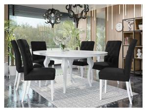Čalouněná židle do kuchyně NOSSEN 6 - polomatná bílá / černá