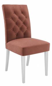 Čalouněná židle do kuchyně NOSSEN 6 - polomatná bílá / růžová