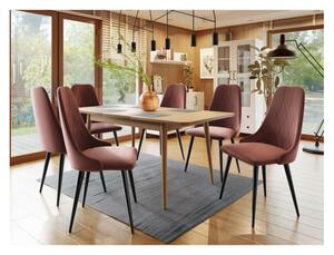 Čalouněná jídelní židle NOSSEN 7 - černá / růžová