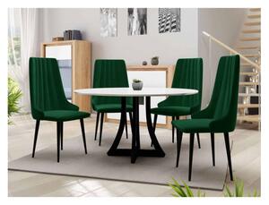 Čalouněná kuchyňská židle NOSSEN 8 - černá / zelená
