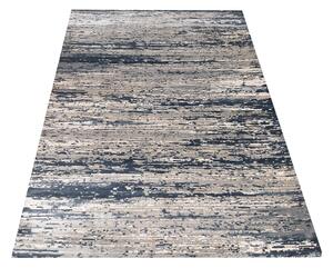 Designový modrý koberec s melírováním v béžové barvě