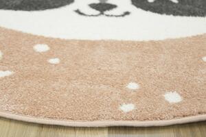 Makro Abra Kulatý dětský koberec Lima C884A Medvídek růžový krémový Rozměr: průměr 100 cm