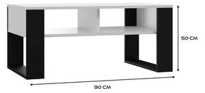 Konferenční stolek ARVADA, bílá / černá