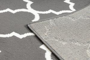 Weltom Kusový koberec BCF Morad TRELIS Geometrický antracitový šedý Rozměr: 140x200 cm