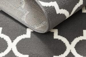 Weltom Kusový koberec BCF Morad TRELIS Geometrický antracitový šedý Rozměr: 140x200 cm