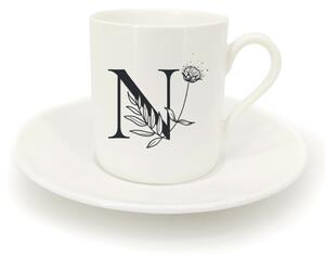 Hrnek ristretto s talířkem - monogram květy 01 N
