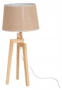 STOJACÍ LAMPA NOČNÍ DŘEVĚNÁ LAMPA DO OBÝVACÍHO POKOJE LOŽNICE 66 cm BÉŽOVÉ STÍNIDLO