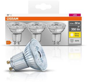3 ks reflektorová LED bodovka GU10 4,3W BASE teplá bílá