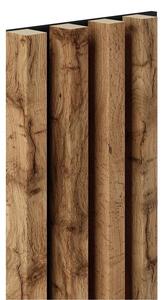 Dekorační panely MAXI, dub wotan 3D lamely na filcovém podkladu, rozměr 270 x 17,7 cm, IMPOL TRADE