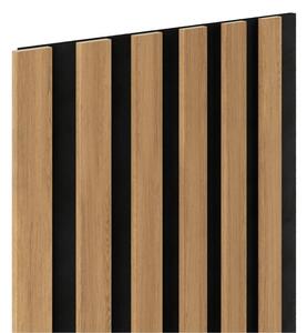 Akustické dekorační panely SLIM dub světlý 3D lamely na filcovém podkladu 270 x 30 cm