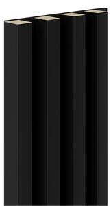 Dekorační panely MAXI, černý mat 3D lamely na filcovém podkladu, rozměr 270 x 17,7 cm, IMPOL TRADE
