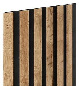 Dekorační panely SLIM, dub wotan 3D lamely na filcovém podkladu, rozměr 270 x 30 cm, IMPOL TRADE