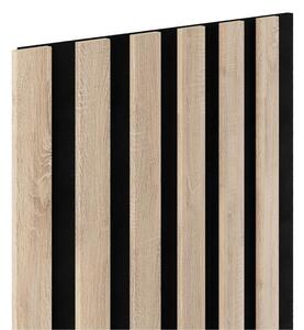 Dekorační panely SLIM, dub sonoma 3D lamely na filcovém podkladu, rozměr 270 x 30 cm, IMPOL TRADE
