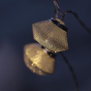 Dekorační světelný řetěz s kovovými lampičkami 165 cm