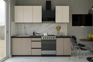 MELISA moderní kuchyňská linka 180, satin/clay grey