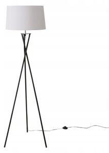 STOJACÍ LAMPA NA ČERNÉ KOVOVÉ TROJNOŽCE MODERNÍ BÍLÁ 158 X 44 CM
