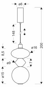 LED Lustr na lanku FLORES LED/10W/230V zlatá/oranžová/hnědá
