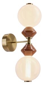 LED Nástěnná lampa FLORES 2xLED/5W/230V zlatá/hnědá