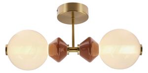 LED Nástěnná lampa FLORES 2xLED/5W/230V zlatá/hnědá