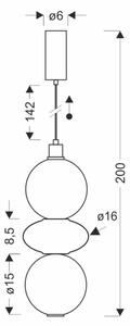 LED Lustr na lanku FLORES LED/12W/230V zlatá/oranžová