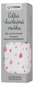 T-TOMI Velká bavlněná TETRA osuška Pink drops