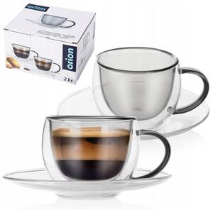 Termohrnky s podšálkem na espresso DOUBLE 90ml 2 ks ORION