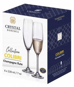 Skleničky na šampaňské Bohemia Colibri čiré 220ml 6 ks