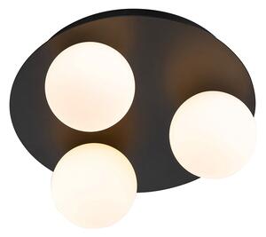 Moderní koupelnové stropní svítidlo černé 3-světlo - Cederic