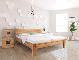 Manželská buková postel Veroli , Odstíny moření Ahorn: Latte, Buk přírodní, 160x200 cm