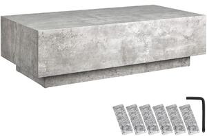 Tectake Konferenční stolek Lasley s podstavcem, nosnost 45 kg - Vzhled betonu,120 x 60 x 35 cm