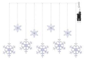 EMOS LED vánoční závěs – vločky, 160x95 cm, venkovní i vnitřní, studená bílá, časovač