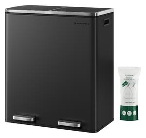 SONGMICS Odpadkový koš s víkem JORDAN 2x30 L černý