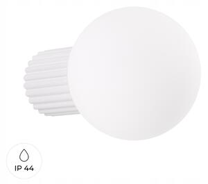 Koupelnové nástěnné svítidlo, kulaté, matná bílá, IP44, halogenové, Sollux