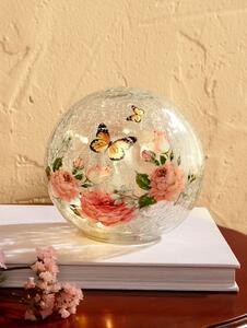 KLiNGEL Skleněná koule s LED Růže, multicolor