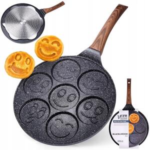 Pánev na vejce a lívance Vilde Black&Wood 26 cm granitová
