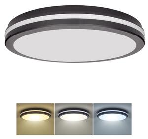 SOLIGHT GARI LED stropní osvětlení černé 44W 3960lm 3CCT IP65 40cm